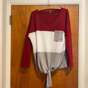 Waffle Long Sleeve with front tie